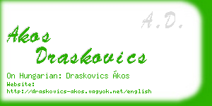 akos draskovics business card
